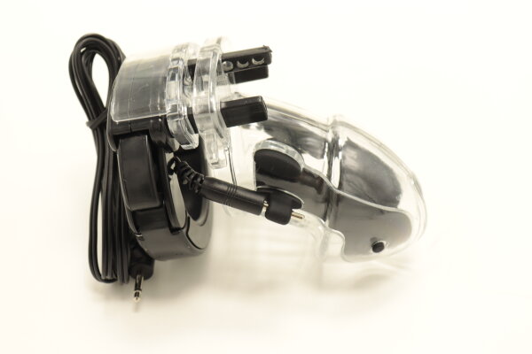 Chastity E-Stim Keuschheitkäfig Bipolar 2 mm Transparent ESIM Reizstromgerät